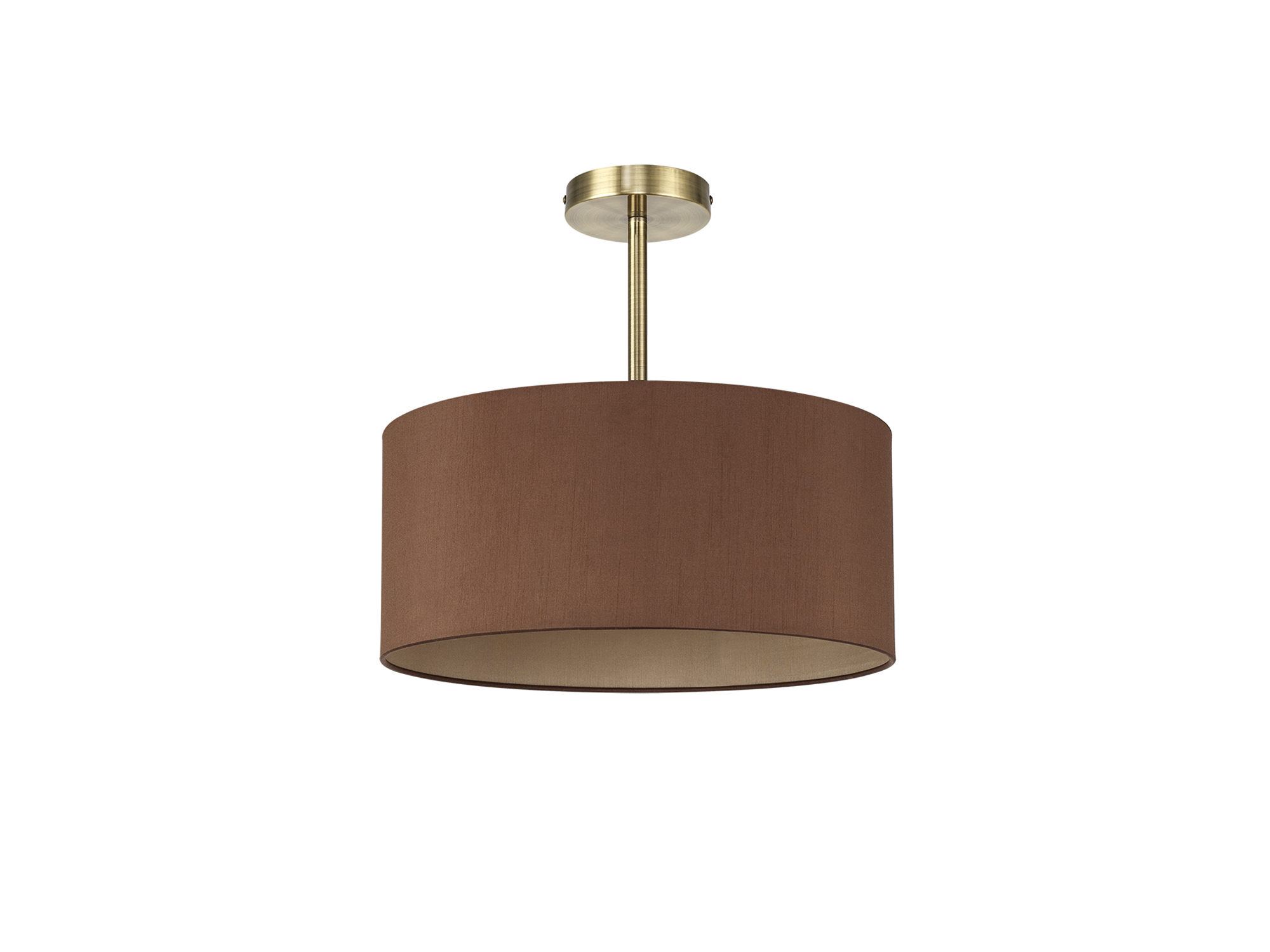 Baymont 40cm Semi Flush 1 Light Antique Brass, Raw Cocoa/Grecian Bronze DK0170  Deco Baymont